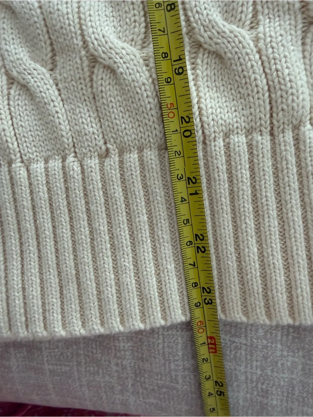 Polo Ralph Lauren Cable Knit Sweater Cream Cotton Size XXL 1967 Spellout Varsity